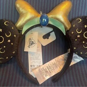 Disney Gold and Black Ears with Blue Gem